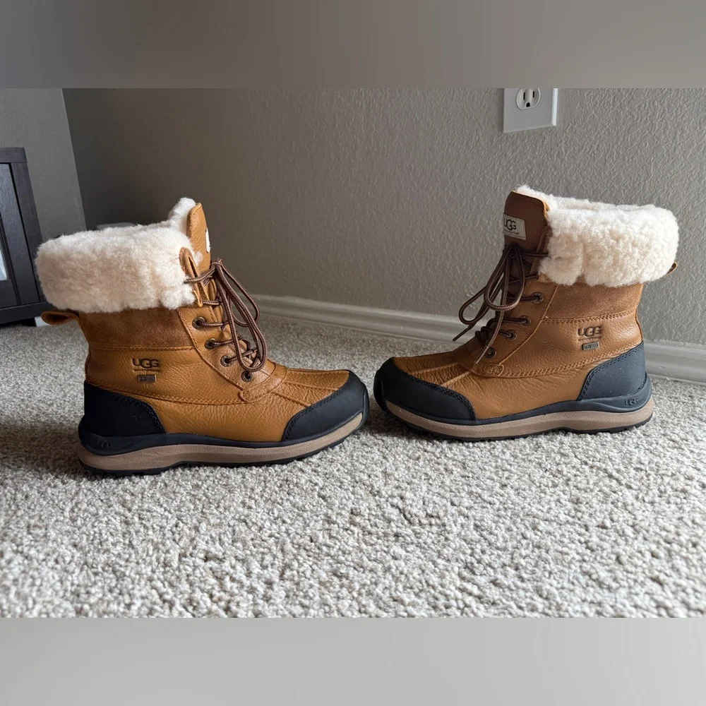 UGG Adirondack III Tan and Black Waterproof Boots - Picture 2 of 7